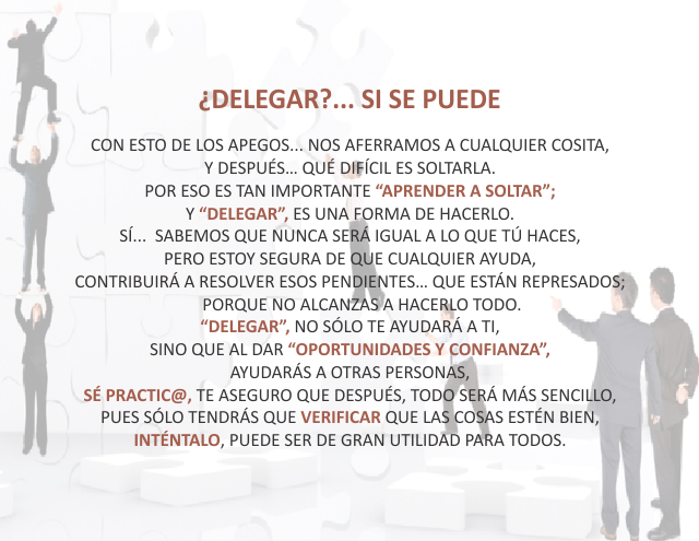 ¿Delegar?... Si se puede Julio 29 de 2011